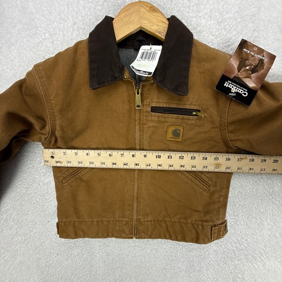 Carhartt Detroit Jacket Fleece Lined Youth Medium (8) YYJ97 BRN Brown NWT NOS - Picture 5 of 12